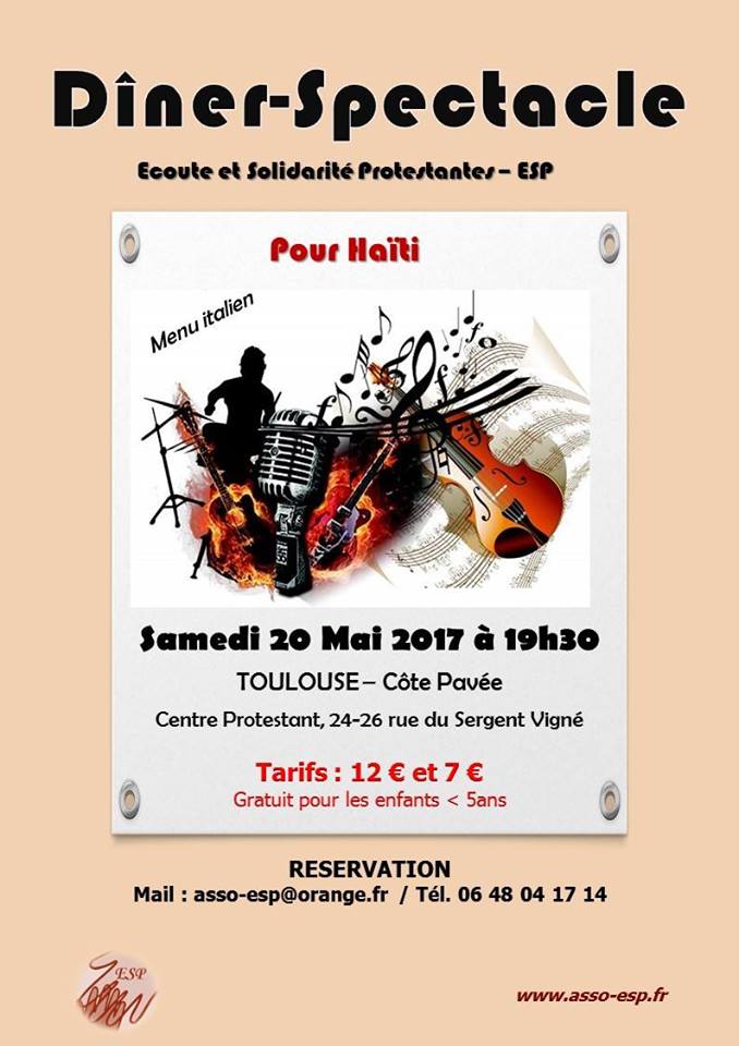 Affiche diner spectacle 20 mai